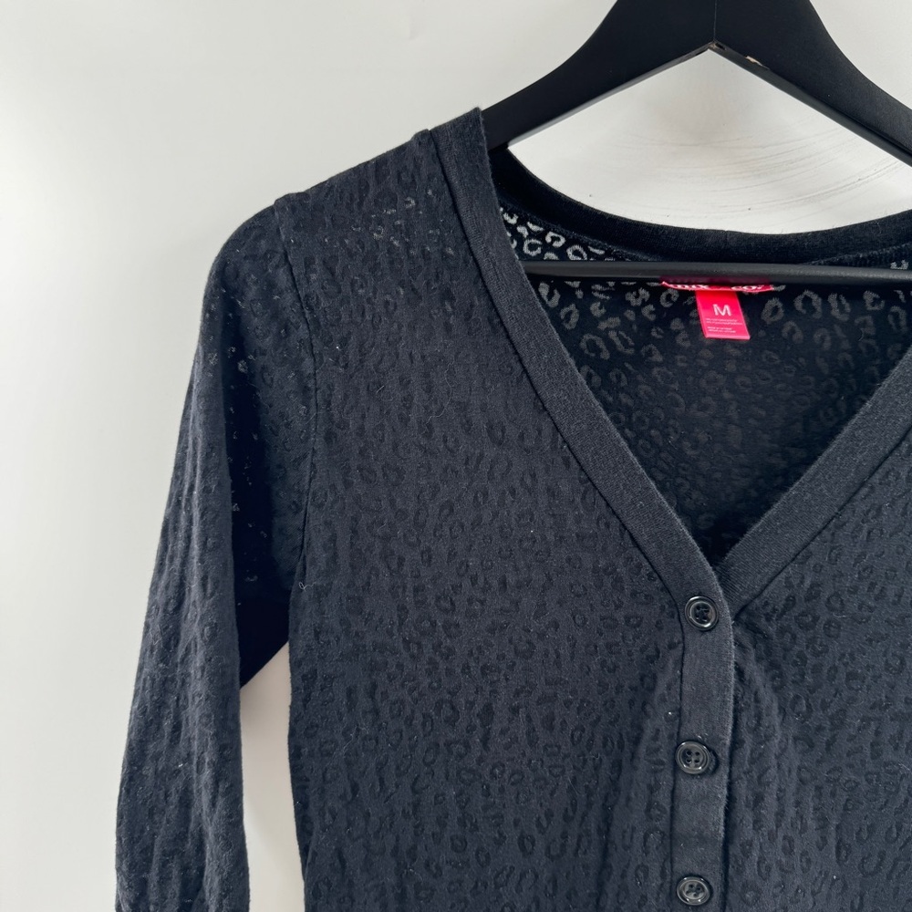 Mix Co Y2K Black Sheer Leopard Cardigan – Women’s Medium - Picture 2 of 7